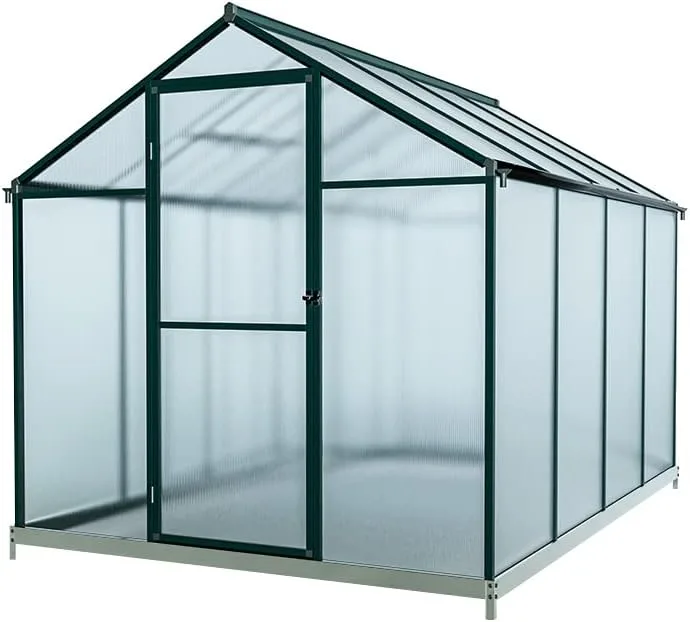 Outgarden Gewächshaus Royal | Hohlkammerplatte 4 mm | 4,4 m² | Aluminium eloxiert | B x T x H: 182 x 243 x 188,3 cm | Mit Dachfenster und Flügeltür | Inkl. Fundament – Bild 6