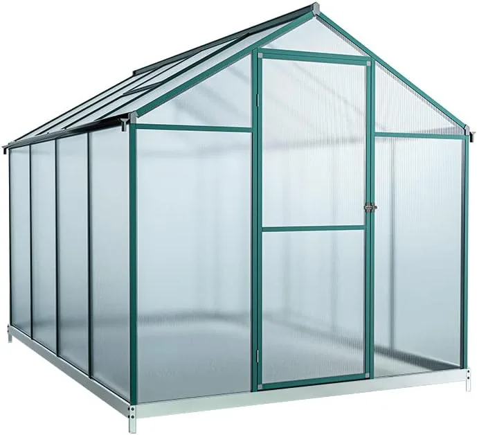 Outgarden Gewächshaus Royal | Hohlkammerplatte 4 mm | 4,4 m² | Aluminium eloxiert | B x T x H: 182 x 243 x 188,3 cm | Mit Dachfenster und Flügeltür | Inkl. Fundament – Bild 4