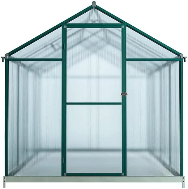 Outgarden Gewächshaus Royal | Hohlkammerplatte 4 mm | 4,4 m² | Aluminium eloxiert | B x T x H: 182 x 243 x 188,3 cm | Mit Dachfenster und Flügeltür | Inkl. Fundament – Bild 1
