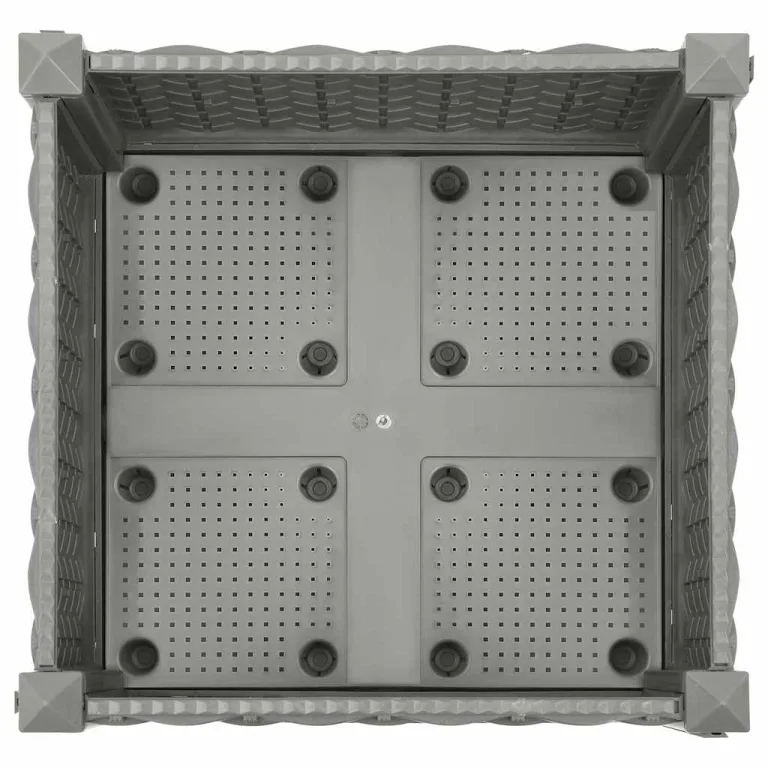 vidaXL Hochbeet, Hochbeet für Garten Balkon Terrasse, Gemüsebeet Pflanzkasten zum Selber Bauen, Blumenbeet Blumenkasten Rattan-Optik, Polypropylen – Bild 6