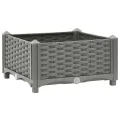 vidaXL Hochbeet, Hochbeet für Garten Balkon Terrasse, Gemüsebeet Pflanzkasten zum Selber Bauen, Blumenbeet Blumenkasten Rattan-Optik, Polypropylen - Thumbnail 1