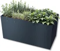 Metzler Hochbeet für den Garten – Stahl in Anthrazit | Witterungsbeständiges Metall-Gartenbeet, Pflanzenbeet, Blumenhochbeet | 150 x 75 x 77 cm - Thumbnail 1