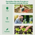 Outsunny Gewächshaus mit Fernster, PE-Gitterfolie, Foliengewächshaus aus Stahl, Treibhaus für Balkon, Garten, Tomatenhaus 200x68x196cm, Tomatengewächshaus für Gemüse, Blumen, Pflanzen, Weiß - Thumbnail 6