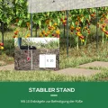 Outsunny Gewächshaus mit PE-Gitterfolie, Winterfest Foliengewächshaus aus Stahl, Treibhaus für Balkon, Garten, 400x120x170cm, Tomatenhaus für Tomaten, Gemüse, Blumen, Pflanzen, Weiß - Thumbnail 5