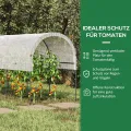 Outsunny Gewächshaus mit PE-Gitterfolie, Winterfest Foliengewächshaus aus Stahl, Treibhaus für Balkon, Garten, 400x120x170cm, Tomatenhaus für Tomaten, Gemüse, Blumen, Pflanzen, Weiß - Thumbnail 3