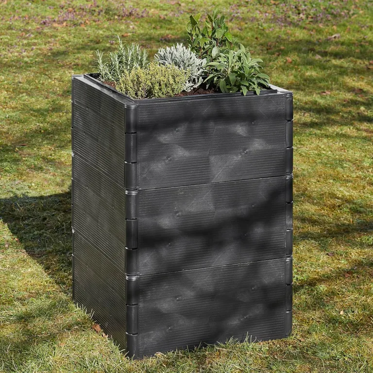 Grizzly Hochbeet System 2 Set, für Garten und Balkon, Blumenkasten, Gemüsebeet, witterungsbeständig – Bild 5
