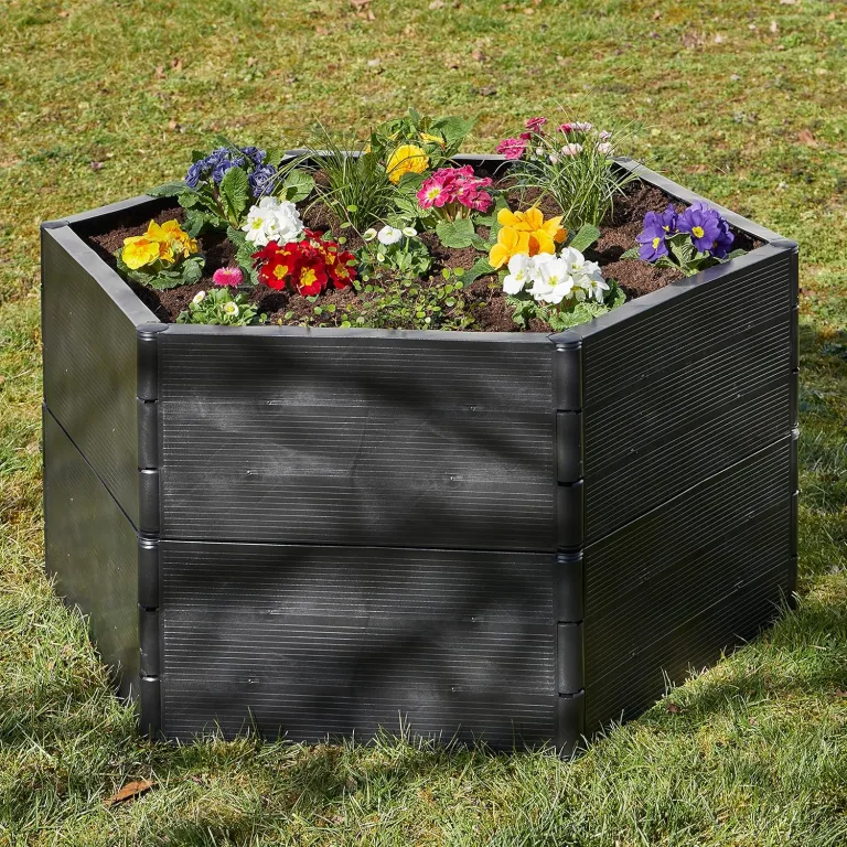 Grizzly Hochbeet System 2 Set, für Garten und Balkon, Blumenkasten, Gemüsebeet, witterungsbeständig – Bild 2