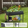 VEVOR Hochbeet mit Rädern Pflanzkübel Blumenkasten Garten Pflanzkasten Terrassen Gemüsebeet Gartenbeet Pflanzbeet Schwarz 108x49,5x80cm verzinktem Stahl ideal für den Anbau von Gemüse Obst Kräutern - Thumbnail 4