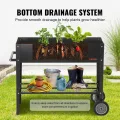 VEVOR Hochbeet mit Rädern Pflanzkübel Blumenkasten Garten Pflanzkasten Terrassen Gemüsebeet Gartenbeet Pflanzbeet Schwarz 108x49,5x80cm verzinktem Stahl ideal für den Anbau von Gemüse Obst Kräutern - Thumbnail 5