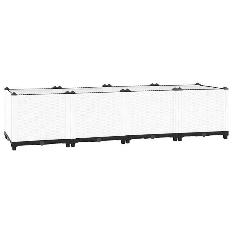 vidaXL Hochbeet, Kräuterbeet Gemüsebeet zum Selber Bauen, Blumenkasten im Rattan-Look, Pflanzkasten für Garten Terrasse Balkon, Polypropylen – Bild 1