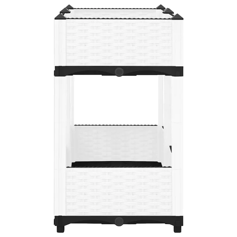vidaXL Hochbeet, Kräuterbeet Gemüsebeet zum Selber Bauen, Blumenkasten im Rattan-Look, Pflanzkasten für Garten Terrasse Balkon, Polypropylen – Bild 6