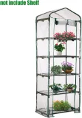 Aewächshaus Abdeckung, Ohne Regal, Aufrollbare Tür Treibhaus Anzuchthaus Gartenhaus, Frühbeet Tomatenhaus Gemüse Gewächshaus, PVC Abdeckung Transparent für Garten Balkon, Foliengewächshaus Gewächshaus - Thumbnail 3
