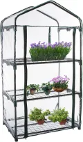 Aewächshaus Abdeckung, Ohne Regal, Aufrollbare Tür Treibhaus Anzuchthaus Gartenhaus, Frühbeet Tomatenhaus Gemüse Gewächshaus, PVC Abdeckung Transparent für Garten Balkon, Foliengewächshaus Gewächshaus - Thumbnail 1