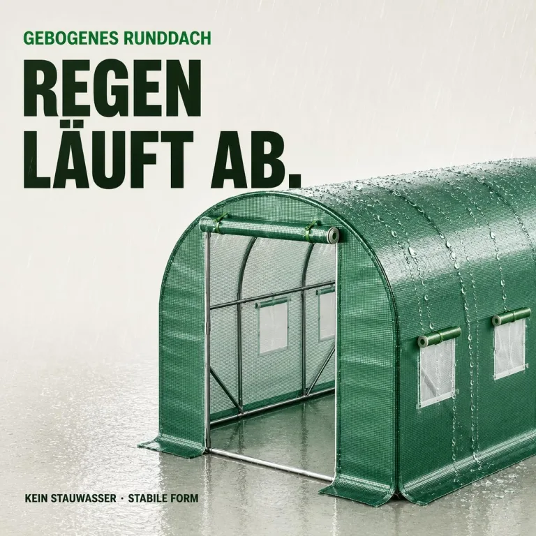 TOM Gewächshaus Foliengewächshaus Folientunnel 175g/m² extra stabil & langlebig – 4 Größen: 2x3m 3x4m 3x6m Gewächshaus mit Erdanker – 2 Türen – Fenster mit Insektenschutz – für Tomaten & Co. – Bild 7