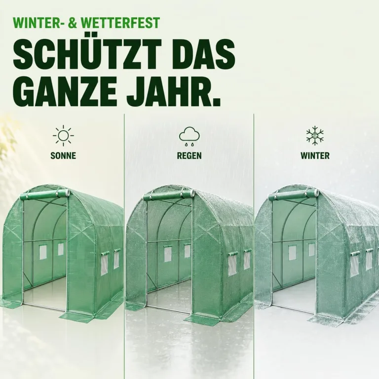 TOM Gewächshaus Foliengewächshaus Folientunnel 175g/m² extra stabil & langlebig – 4 Größen: 2x3m 3x4m 3x6m Gewächshaus mit Erdanker – 2 Türen – Fenster mit Insektenschutz – für Tomaten & Co. – Bild 8
