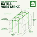 TOM Gewächshaus Foliengewächshaus Folientunnel 175g/m² extra stabil & langlebig – 4 Größen: 2x3m 3x4m 3x6m Gewächshaus mit Erdanker – 2 Türen – Fenster mit Insektenschutz – für Tomaten & Co. - Thumbnail 4