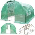 TOM Gewächshaus, Foliengewächshaus Folientunnel 175g/m² extra stabil & langlebig – 4 Größen: 2x3m 3x4m 3x6m Gewächshaus mit Erdanker – 2 Türen – Fenster mit Insektenschutz – für Tomaten & Co. - Thumbnail 9