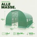TOM Gewächshaus, Foliengewächshaus Folientunnel 175g/m² extra stabil & langlebig – 4 Größen: 2x3m 3x4m 3x6m Gewächshaus mit Erdanker – 2 Türen – Fenster mit Insektenschutz – für Tomaten & Co. - Thumbnail 9