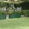 vidaXL Hochbeet, Wetterfestes Hochbeet für Garten Balkon Terrasse, Kräuterhochbeet zum Selber Bauen, Pflanzkasten aus Metall, Verzinkter Stahl Grün - Thumbnail 2