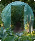 6m2 Garten-Folientunnel-Gewächshaus – Gewächshaus Coche für Pflanzen –Gartenabdeckung aus PE-Folie – 6 Fenster mit Moskitonetz – Rahmen aus verzinktem Stahl – 2x3m – Grün - Thumbnail 4
