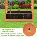 COSTWAY Blumenkasten mit Rankgitter & hängendem Dach, Pflanzkasten mit Rankhilfe, Hochbeet für Kletterpflanzen & hängende Körbe, für Garten Hof Terrasse, Pflanzkübel Holz, ‎110x44x113,5cm, Orange - Thumbnail 5