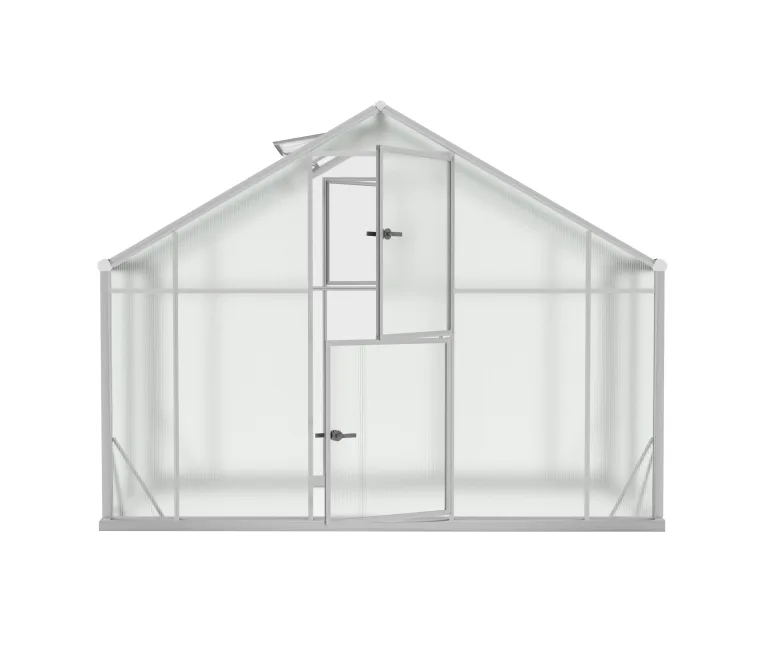 Aluminium Gewächshaus Glas 150x290 cm - Gewächshäuser - Treibhaus Gewächshaus mit Fundament - Glashaus Tomaten - Gewaechshaus 4,35m2 - Greenhouse Outdoor - 6 mm Platten – Bild 9