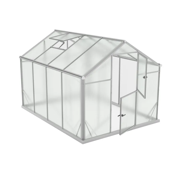 Aluminium Gewächshaus Glas 150x290 cm - Gewächshäuser - Treibhaus Gewächshaus mit Fundament - Glashaus Tomaten - Gewaechshaus 4,35m2 - Greenhouse Outdoor - 6 mm Platten – Bild 10