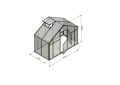 Aluminium Gewächshaus Glas 150x290 cm - Gewächshäuser - Treibhaus Gewächshaus mit Fundament - Glashaus Tomaten - Gewaechshaus 4,35m2 - Greenhouse Outdoor - 6 mm Platten - Thumbnail 2