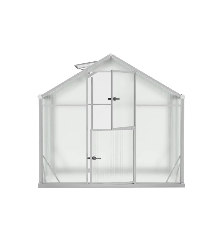 Aluminium Gewächshaus Glas 640x220 cm - Gewächshäuser Groß - Treibhaus Gewächshaus mit Fundament - Glashaus Tomaten - Gewaechshaus 14,3m2 - Greenhouse Outdoor - 6 mm Platten – Bild 3