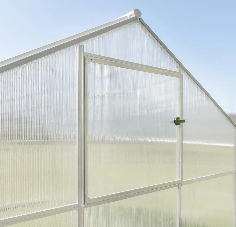 Aluminium Gewächshaus Glas 640x220 cm - Gewächshäuser Groß - Treibhaus Gewächshaus mit Fundament - Glashaus Tomaten - Gewaechshaus 14,3m2 - Greenhouse Outdoor - 6 mm Platten – Bild 7