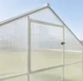 Aluminium Gewächshaus Glas 640x220 cm - Gewächshäuser Groß - Treibhaus Gewächshaus mit Fundament - Glashaus Tomaten - Gewaechshaus 14,3m2 - Greenhouse Outdoor - 6 mm Platten - Thumbnail 7