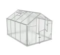 Aluminium Gewächshaus Glas 640x220 cm - Gewächshäuser Groß - Treibhaus Gewächshaus mit Fundament - Glashaus Tomaten - Gewaechshaus 14,3m2 - Greenhouse Outdoor - 6 mm Platten - Thumbnail 9