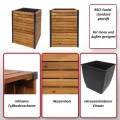 Pflanzkasten HWC-L23, Hochbeet Blumenkasten, Outdoor Akazie Holz FSC®-Zertifiziert Aluminium - 60x42x42cm braun - Thumbnail 2