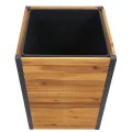 Pflanzkasten HWC-L23, Hochbeet Blumenkasten, Outdoor Akazie Holz FSC®-Zertifiziert Aluminium - 60x42x42cm braun - Thumbnail 9