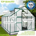 BRAST Gewächshaus Aluminium mit Fundament | 42 Modelle | 130x190x195cm - 490x250x235cm | TÜV geprüft | 6mm Hohlkammerplatten | rostfrei wetterfest temperaturbeständig | 380x250x205cm Grün - Thumbnail 4