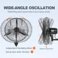 VEVOR Nebelventilator, 61,6 cm oszillierender, wasserdichter Ventilator, 3 Geschwindigkeiten, 7000 CFM, gewerblicher oder privater Ventilator zur Kühlung von Lagerhäusern, Gewächshäusern, Werkstätten - Thumbnail 5