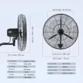 VEVOR Nebelventilator, 61,6 cm oszillierender, wasserdichter Ventilator, 3 Geschwindigkeiten, 7000 CFM, gewerblicher oder privater Ventilator zur Kühlung von Lagerhäusern, Gewächshäusern, Werkstätten - Thumbnail 3