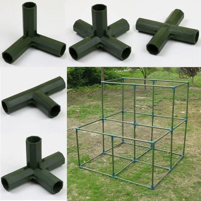 Feegow 8 x Gewächshaus-Verbindung, 19 mm, robuster Rohrrahmen, Markisenhalterung, Kunststoff, Grün – Bild 3