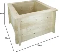 TIMBELA Hochbeet Holz - 78x78xH46 cm - Blumenbeet für Garten - Kräuterbeet - Pflanzkasten Holz - Hochbeet Balkon Garten Terrasse - Solid 28 mm Pine/Spruce Wood M620 - Thumbnail 7