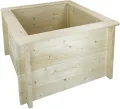 TIMBELA Hochbeet Holz - 78x78xH46 cm - Blumenbeet für Garten - Kräuterbeet - Pflanzkasten Holz - Hochbeet Balkon Garten Terrasse - Solid 28 mm Pine/Spruce Wood M620 - Thumbnail 2