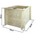 TIMBELA Hochbeet Holz - 58x58xH46 cm - Blumenbeet für Garten - Kräuterbeet - Pflanzkasten Holz - Hochbeet Balkon Garten Terrasse - Solid 28 mm Pine/Spruce Wood M617 - Thumbnail 5