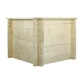 TIMBELA Hochbeet Holz - 58x58xH46 cm - Blumenbeet für Garten - Kräuterbeet - Pflanzkasten Holz - Hochbeet Balkon Garten Terrasse - Solid 28 mm Pine/Spruce Wood M617 - Thumbnail 6