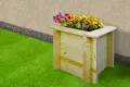 TIMBELA Hochbeet Holz - 38x38xH35 cm - Pflanzkasten für Garten - Kräuterbeet - Blumenkasten Holz - Hochbeet Balkon Garten Terrasse - Solid 28 mm Pine/Spruce Wood M610 - Thumbnail 2