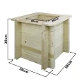TIMBELA Hochbeet Holz - 38x38xH35 cm - Pflanzkasten für Garten - Kräuterbeet - Blumenkasten Holz - Hochbeet Balkon Garten Terrasse - Solid 28 mm Pine/Spruce Wood M610 - Thumbnail 4