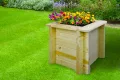 TIMBELA Hochbeet Holz - 38x38xH35 cm - Pflanzkasten für Garten - Kräuterbeet - Blumenkasten Holz - Hochbeet Balkon Garten Terrasse - Solid 28 mm Pine/Spruce Wood M610 - Thumbnail 6