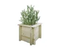 TIMBELA Hochbeet Holz - 38x38xH35 cm - Pflanzkasten für Garten - Kräuterbeet - Blumenkasten Holz - Hochbeet Balkon Garten Terrasse - Solid 28 mm Pine/Spruce Wood M610 - Thumbnail 1