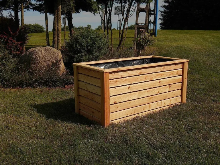 Gartenwelt Riegelsberger Hochbeet 180x80x72 cm aus modernen Rhombusleisten Lärchenholz Natur Kräuterbeet Gemüsebeet Pflanzbeet – Bild 8