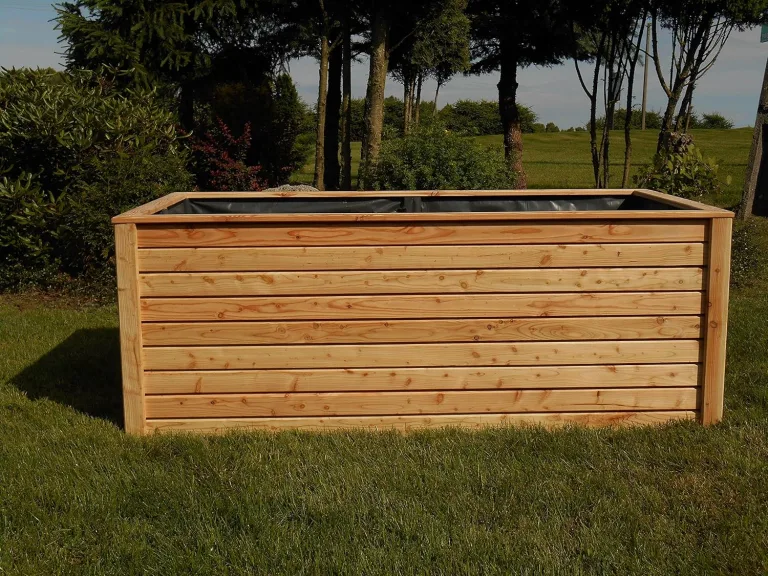 Gartenwelt Riegelsberger Hochbeet 180x80x72 cm aus modernen Rhombusleisten Lärchenholz Natur Kräuterbeet Gemüsebeet Pflanzbeet – Bild 5