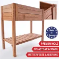 Premium Hochbeet – aus hochwertigem Holz – perfekt für Garten/Terrasse/Balkon – mit Stabiler Ablage und Innenvlies – Kräuterhochbeet 80 cm hoch, 80 cm lang – Pflanztisch – Hochbeete - Thumbnail 4