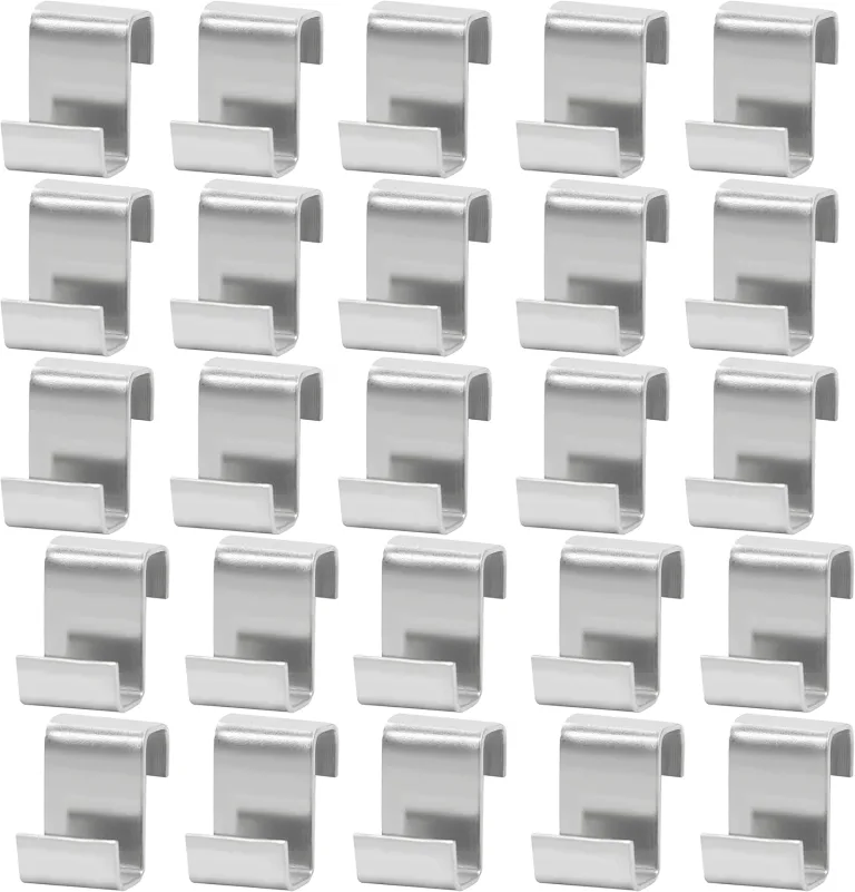 25 Stück Z-Clips für Gewächshausglasscheiben Gewächshausclips für Glas Edelstahl Gewächshaus Z-Clips Gewächshausfensterclips Glasscheibenbefestigungen Clips für Gewächshausglas Ersatzzubehör – Bild 1